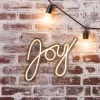 Northlight 12" White LED Lighted "Joy" Neon Style Christmas Sign