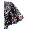 2Bunnies Girls' Christmas New Year's Colorful Stardust Sequin Dress Puff Sleeve