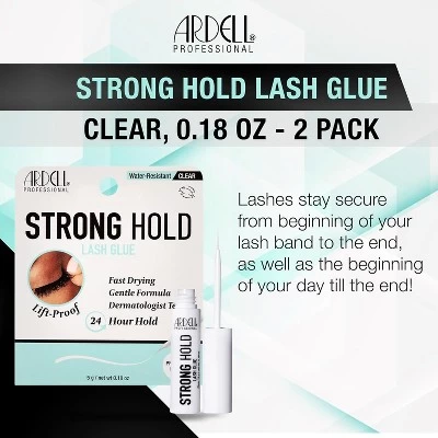 Ardell Strong Hold Lash Glue Clear, 0.18 Oz (PACK OF 2) - Eyelash Adhesive For Eye Lashes | UPC#. 074764373496 1 Ardell Strong Hold Lash Glue Clear, 0.18 Oz (PACK OF 2) - Eyelash Adhesive For Eye Lashes | UPC#. 074764373496