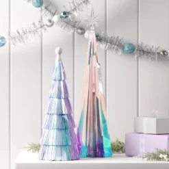 12" Christmas Tinsel Tree Decor Iridescent - Wondershop™