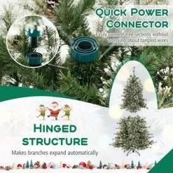 Costway 6/7.5/9 FT Artificial Christmas Tree With 360° Quick Power Connector 598/1086/1714 Pine Needles -Festival Store GUEST bcd1318c 9ae3 4123 a35f ae34635152c5