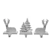Transpac Iron Reindeer Stocking Holder Set Of 3 Christmas Home Decorations For Holiday Cheer