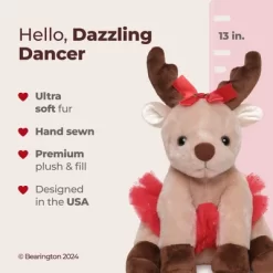 Bearington Dazzling Dancer Ballerina Doll Plush, 13 Inch Reindeer Stuffed Animal, Christmas Dolls For Girls Gift For Kids -Festival Store GUEST c01503a4 553d 4268 8529 e96517d91276