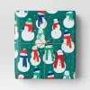 30" 50 Sq Ft Christmas Roll Wrap Snowmen On Green - Wondershop™