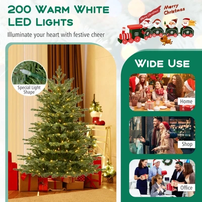 Costway 5 FT Artificial Christmas Tree With 1426 Lush PVC & PE Tips 200 LED Lights 7 Costway 5 FT Artificial Christmas Tree With 1426 Lush PVC & PE Tips 200 LED Lights - Image 7