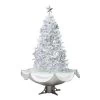Northlight Lighted Musical Snowing Artificial White Tinsel Christmas Tree - 6' - White LED Lights