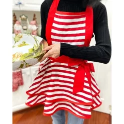 Wrapables Classic Vintage Christmas Holiday Apron, Stylish Cooking Apron, Red Stripe -Festival Store GUEST c6dce578 b653 4bf5 acbc 03275c341aa5