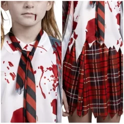 Joyfy Girls' Zombie Halloween Costume, Schoolgirl Costume For Girls – Halloween Outfit, Creepy Kid’s Dress-Up For Parties & Events -Festival Store GUEST c7428e3e 6e16 444e a2a8 6ddcaa6a4a5c