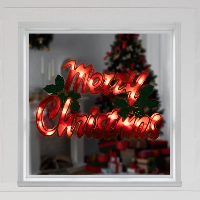 Northlight Lighted Merry Christmas Window Silhouette - 16.5" 2 Northlight Lighted Merry Christmas Window Silhouette - 16.5" - Image 2