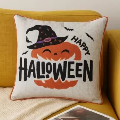 Halloween Ghost With Pumpkin Bucket Throw Pillow 22 Halloween Ghost With Pumpkin Bucket Throw Pillow -Festival Store GUEST c822ee71 0497 4710 ad55 7d96232a6482