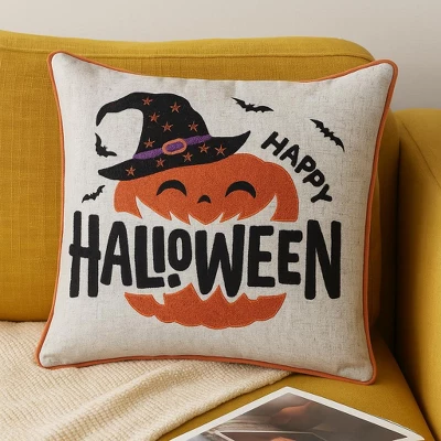 Halloween Ghost With Pumpkin Bucket Throw Pillow 11 Halloween Ghost With Pumpkin Bucket Throw Pillow - Image 11
