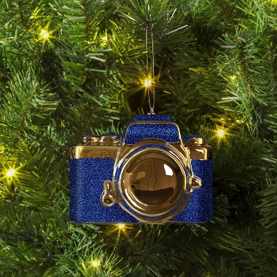 Christmas Blue Glass Camera Ornament - Wondershop™ 1 Christmas Blue Glass Camera Ornament - Wondershop™