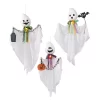 Morris Costumes 27 1/2" Hanging White Ghosts Halloween Decoration - Set Of 3