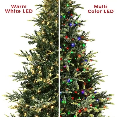 Pre-Lit Artificial Christmas Tree, Spruce Xmas Tree With Thick PE & PVC Branches, UL Listed Warm White Lights, Fire-Resistant, Home, Office 4 Pre-Lit Artificial Christmas Tree, Spruce Xmas Tree With Thick PE & PVC Branches, UL Listed Warm White Lights, Fire-Resistant, Home, Office - Image 4