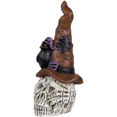 Northlight Skull In Witches Hat With Crow Halloween Decoration - 22.75" 3 Northlight Skull In Witches Hat With Crow Halloween Decoration - 22.75" - Image 3