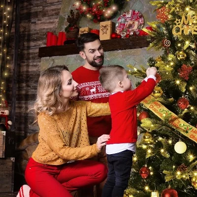 Pre-Lit Artificial Christmas Tree, Spruce Xmas Tree With Thick PE & PVC Branches, UL Listed Warm White Lights, Fire-Resistant, Home, Office 6 Pre-Lit Artificial Christmas Tree, Spruce Xmas Tree With Thick PE & PVC Branches, UL Listed Warm White Lights, Fire-Resistant, Home, Office - Image 6