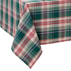 Holiday Fireside Plaid Tablecloth - Elrene Home Fashions