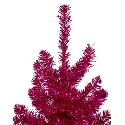 Northlight 6' Metallic Pink Tinsel Artificial Christmas Tree - Unlit 3 Northlight 6' Metallic Pink Tinsel Artificial Christmas Tree - Unlit - Image 3