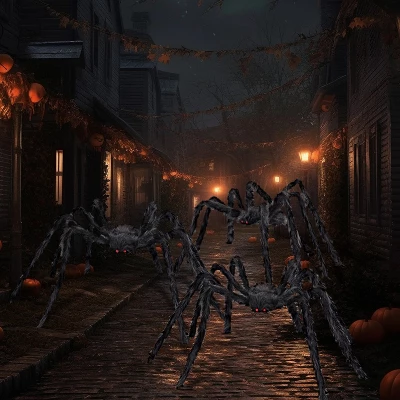 Joyfy 3pcs Halloween 63'' Hairy Huge Realistic Spiders, Indoor Outdoor And Yard Creepy Decor,Halloween Party Garden Haunted House Decorations 10 Joyfy 3pcs Halloween 63'' Hairy Huge Realistic Spiders, Indoor Outdoor And Yard Creepy Decor,Halloween Party Garden Haunted House Decorations - Image 10