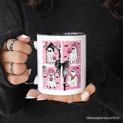 Pink Halloween Ghost Mug, Coquette Spooky Season Gift For Girly Aesthetic (Non-Custom Only)| OrnamentallyYou 2 Pink Halloween Ghost Mug, Coquette Spooky Season Gift For Girly Aesthetic (Non-Custom Only)| OrnamentallyYou - Image 2