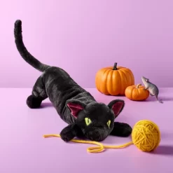 31" Black Cat Stuffed Animal - Gigglescape™: Polyester Plush Toy, Character Theme