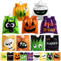 Joyfy 108 PCS Mini Halloween Drawstring Candy Bag, Party Favors Supplies, Goodie Trick Or Treat Bag With 9 Character Designs For Kids Classroom Gifts -Festival Store GUEST d09c8351 75fb 4ab4 8658 7456c8372a05