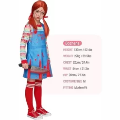 Joyfy Family Halloween Costume, Creepy Doll Costume, Killer Doll Outfit With Top & Bottom & Socks For Halloween Cosplay Dress Up Party 8 Joyfy Family Halloween Costume, Creepy Doll Costume, Killer Doll Outfit With Top & Bottom & Socks For Halloween Cosplay Dress Up Party -Festival Store GUEST d0a69828 f47c 49de ad66 365a0789cadf