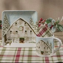Park Designs Christmas Barn Salad Plate Set Of 4