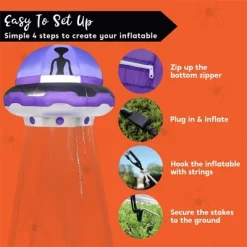 Joyfy 9 FT Halloween Inflatable Outdoor Decoration, Inflatable Purple UFO With Built-in LEDs For Halloween Party Yard Garden Lawn Outside Decoration -Festival Store GUEST d1c0363f ea8c 46a2 a50e c52dd4684a73