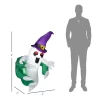 4ft Inflatable Halloween Decoration, Lighted Window Sticker Ghost In Hat, Blow Up Outdoor LED Yard Display, Waterproof