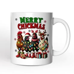 Merry Chickmas Personalized Mug, Farmhouse Christmas Custom Chickens Gift Non-Custom 12oz -Festival Store GUEST d350256b b49c 44e6 8c22 122676bbede5