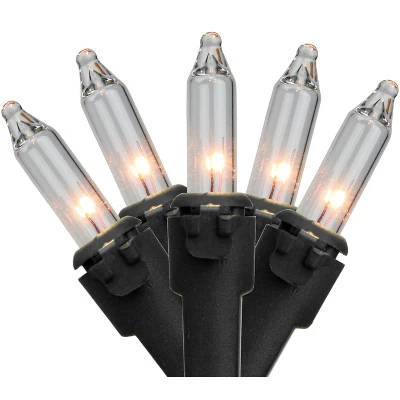 Northlight Mini Incandescent Christmas Lights - Clear - 10' Black Wire - 50ct 1 Northlight Mini Incandescent Christmas Lights - Clear - 10' Black Wire - 50ct