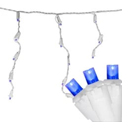 Northlight LED Wide Angle Icicle Christmas Lights - Blue - 5.5' White Wire - 100ct