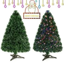 Costway Pre-Lit Fiber Optic Artificial PVC Christmas Tree Tabletop 3Ft -Festival Store GUEST d94a5177 d420 4eea bc42 d468eb08fdd2