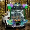 Joyfy Halloween UFO Trunk Or Treat Car Decoration, Aliens Archway Garage Door Decor With Streamer Tinsels Strips Balloons For SUV Outdoor/Indoor