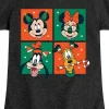 Girls' - Disney - Mickey And Friends Christmas Grid Fitted Short Sleeve Graphic T-Shirt