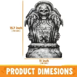 Joyfy 6 Pcs 15.7" Halloween Tombstones Outdoor Cemetery Decor, RIP Plastic Headstones Prop With 12 Metal Stakes For Yard Lawn Graveyard Decor -Festival Store GUEST e12bda25 24d0 4ebd a158 1f380adaaf73