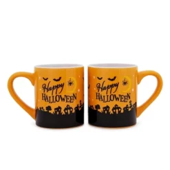 Silver Buffalo Disney Halloween Mickey And Minnie Mouse 14-Ounce Ceramic Mugs | Set Of 2