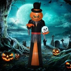 Syemin Decorative Holiday Scene Props 12ft Halloween Inflatables Outdoor Decoration Pumpkin Reaper Outdoor Blow Up Yard Decor, Orange, 48"*53.3"*143" 6 Syemin Decorative Holiday Scene Props 12ft Halloween Inflatables Outdoor Decoration Pumpkin Reaper Outdoor Blow Up Yard Decor, Orange, 48"*53.3"*143" -Festival Store GUEST e1af5017 7df7 427c 9455 06e15593899a