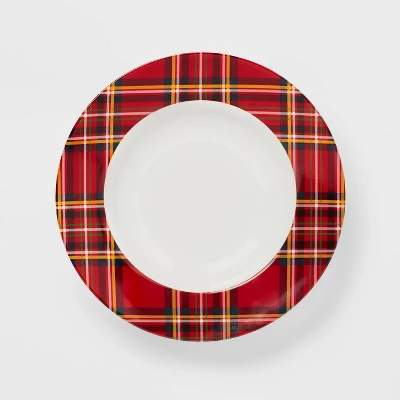 16oz 4pk Porcelain Plaid Dinner Bowls - Threshold™ 2 16oz 4pk Porcelain Plaid Dinner Bowls - Threshold™ - Image 2