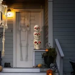 BOO BOX Stacked Skulls With LED Eyes And Sound, 27.5" Scary Skeleton Halloween Decoration For Home, Porch, Or Yard Indoor Outdoor -Festival Store GUEST e1eb1828 4980 4478 8aa8 f92700e50cb9