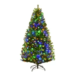 Costway 4/5/6/7/8/9 Ft Pre-Lit Artificial Christmas Tree Hinged 100/150/350/500/750/1000 LED Lights -Festival Store GUEST e4146ba4 4f31 4f3a a00f db757fadb29b