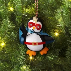 5.25" Christmas Fabric Superhero Ornament Penguin - Wondershopâ˘