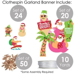 Big Dot Of Happiness Tropical Christmas - Beach Santa Holiday Party DIY Decorations - Clothespin Garland Banner - 44 Pc -Festival Store GUEST e8e2daae 032c 47fc 9b50 61204ca664ad