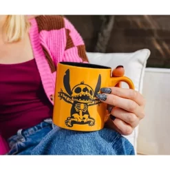 Silver Buffalo Disney Lilo & Stitch Skeleton Wax-Resist Ceramic Pottery Mug | 14 Ounces -Festival Store GUEST ea611014 ad60 45ae a3a0 3f54a684d5e8