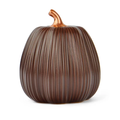 Stoneware Pumpkins Brown - Bullseye's Playground™ 3 Stoneware Pumpkins Brown - Bullseye's Playground™ - Image 3