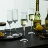 Slickblue Crystal Clear Ribbed Optic Champagne Flutes - 8 Oz, Set Of 4