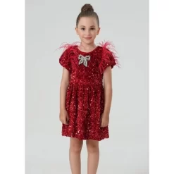 2Bunnies Girls' Christmas New Year Holiday Party Sequin Dress Feather Puff Sleeve 8 2Bunnies Girls' Christmas New Year Holiday Party Sequin Dress Feather Puff Sleeve -Festival Store GUEST f1c4b57c f24f 4ab9 abf3 e64cc1b9af50