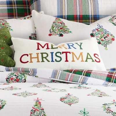 Festive Baubles Merry Christmas Pillow 12x24 1 Festive Baubles Merry Christmas Pillow 12x24