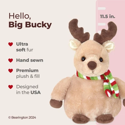 Bearington Big Bucky Reindeer Stuffed Animal, 11.5 Inch Christmas Plush Gifts For Kids, For Ages 3-14 5 Bearington Big Bucky Reindeer Stuffed Animal, 11.5 Inch Christmas Plush Gifts For Kids, For Ages 3-14 - Image 5
